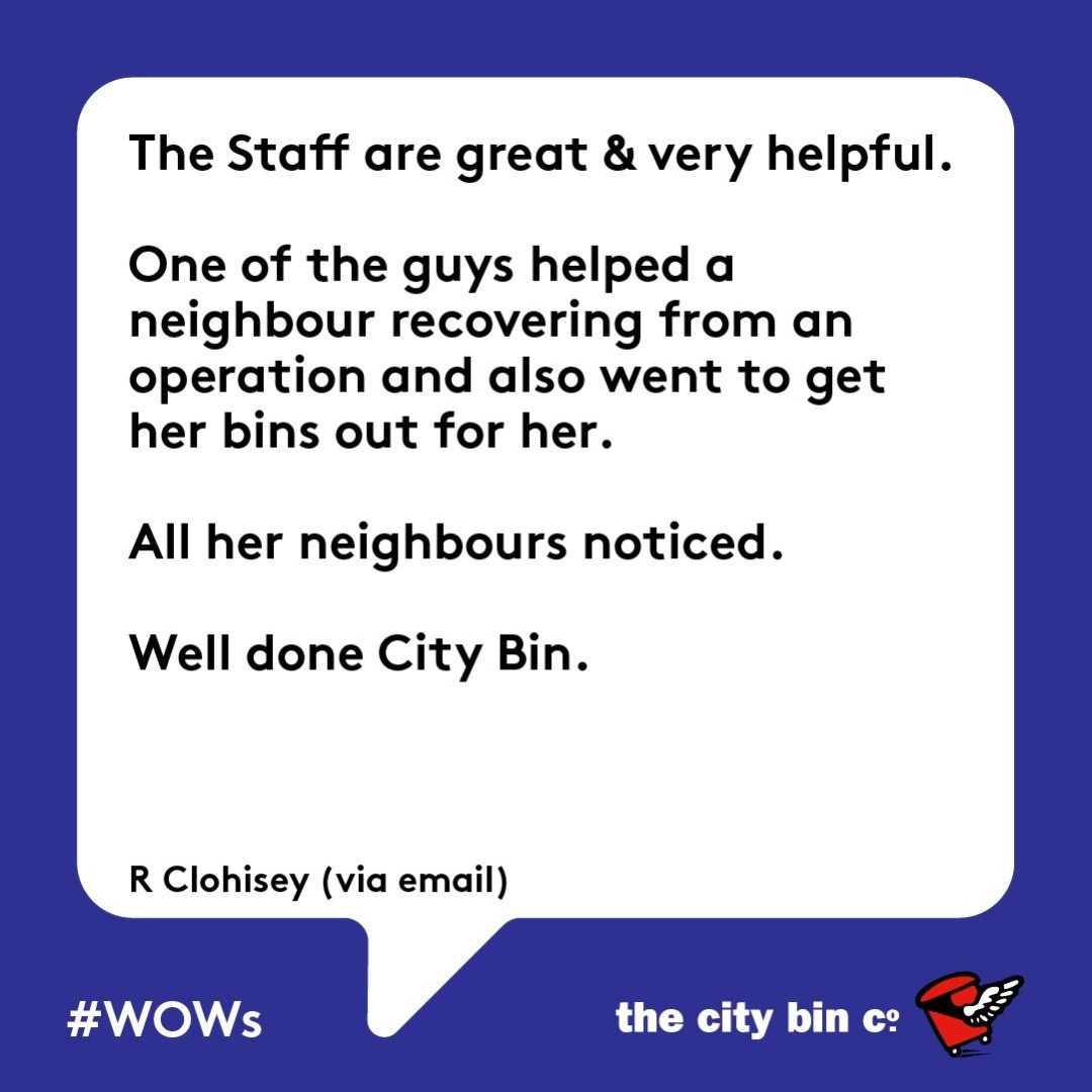 #Wow of the week! Your feedback mean so much to us ⭐ #customerreview #amazing #service #CX #thecitybinco #wastemanagement #waste