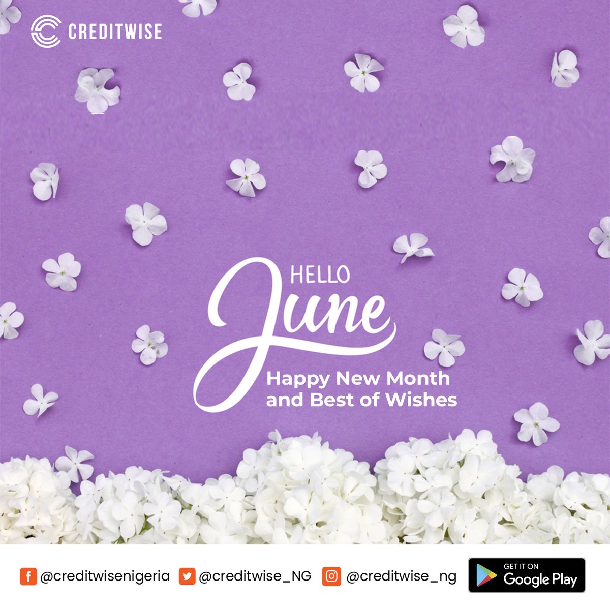 Creditwise_NG's tweet photo. To our amazing clients, Happy New Month! Thank you for choosing this brand to serve you. We are grateful for your patronage. https://t.co/r6gFn7oNG6