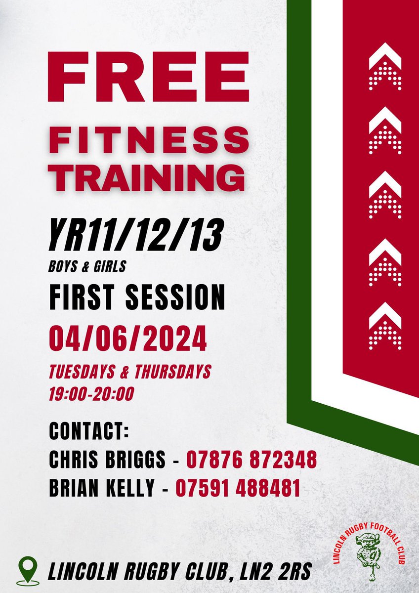 Appreciate the kids are in exam season but what better way to blow away the cobwebs <a href="/Lincoln_Rugby/">Lincoln Rugby Club</a> 

Please share. ❤️🤍💚

<a href="/LCHSed/">LCHS</a> <a href="/LincolnCastleAc/">Lincoln Castle Academy</a> <a href="/William_Farr/">William Farr School</a> <a href="/BranstonCA/">BranstonCA</a> <a href="/riseholmecampus/">Riseholme College</a> <a href="/lincoln_college/">Lincoln College</a> <a href="/SRPA_sport/">SRPA School Sport</a> <a href="/NorthKestevenPE/">NK PE & Sport</a> <a href="/ActiveLincs/">Active Lincolnshire</a> <a href="/LsstPe/">Priory LSST PE</a> <a href="/PrioryPembroke/">Priory Pembroke Academy</a>