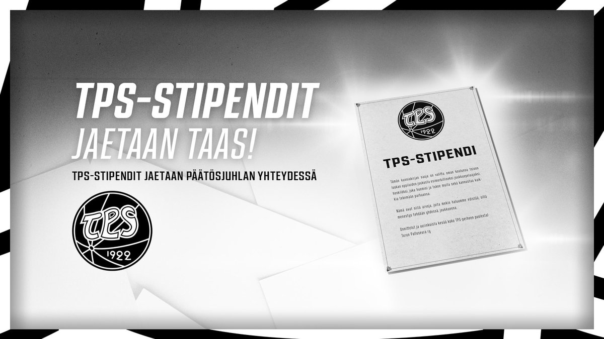 TPS 100-juhlavuonna alkanut perinne jatkuu edelleen Turussa!🔥 

TPS-stipendin saaja on valittu oman koulunsa toisen luokan oppilaista esimerkilliseksi joukkuepelaajaksi.🖤

TPS onnittelee kaikkia palkittuja ja toivottaa kaikille koulutyönsä päättäneille liikunnallista kesää!🌹🤸‍♂️