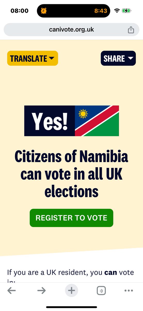 Can I vote? Many migrants &amp; refugees aren’t aware of their right to vote. 
Here is a simple tool to check eligibility to vote in the General Election. Registration deadline is 18 June. 
canivote.org.uk
<a href="/CitizensUK/">Citizens UK</a> <a href="/MigrantDemos/">Migrant Democracy Project</a> <a href="/JustRegisterUK/">Just Register</a> #refugeerifhts <a href="/campaigner71/">Sankofa</a>