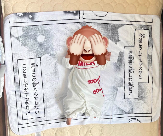 最近お子が誕生した友人宅に伺ったんですが、このブランケットを押し付けてきました笑 