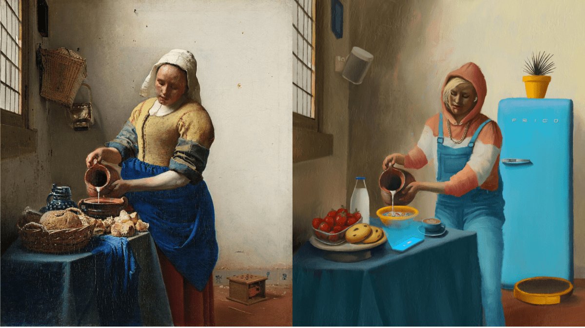 Om #wereldmelkdag te vieren, kreeg "Het Melkmeisje" van Vermeer een make-over door een visual artist. Want zelfs na 364 jaar staat melk nog steeds op tafel als vaste waarde binnen een gezond en duurzaam voedingspatroon. Wij drinken op een geslaagde rebooth van deze klassieker!