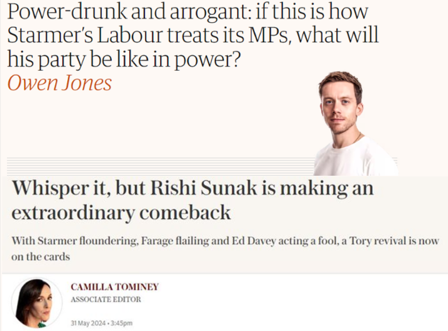 GeneralBoles's tweet photo. If Labour win big I don't know who's going to be more upset, Telegraph columnists or Guardian columnists https://t.co/XNXgvmkWBE