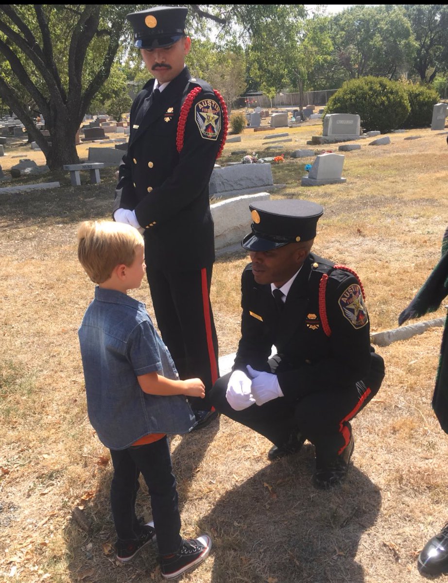 My Grandpa, Miss Pat Grandma’s late husband, was a Chief for Austin Fire Dept. At his 2019 funeral, one of the young firemen assigned to his detail knelt down &amp; spoke with Bug. He told him his great grandpa’s picture was on the wall at AFD Station 1 because he was a legend. 😭🙌🏼
