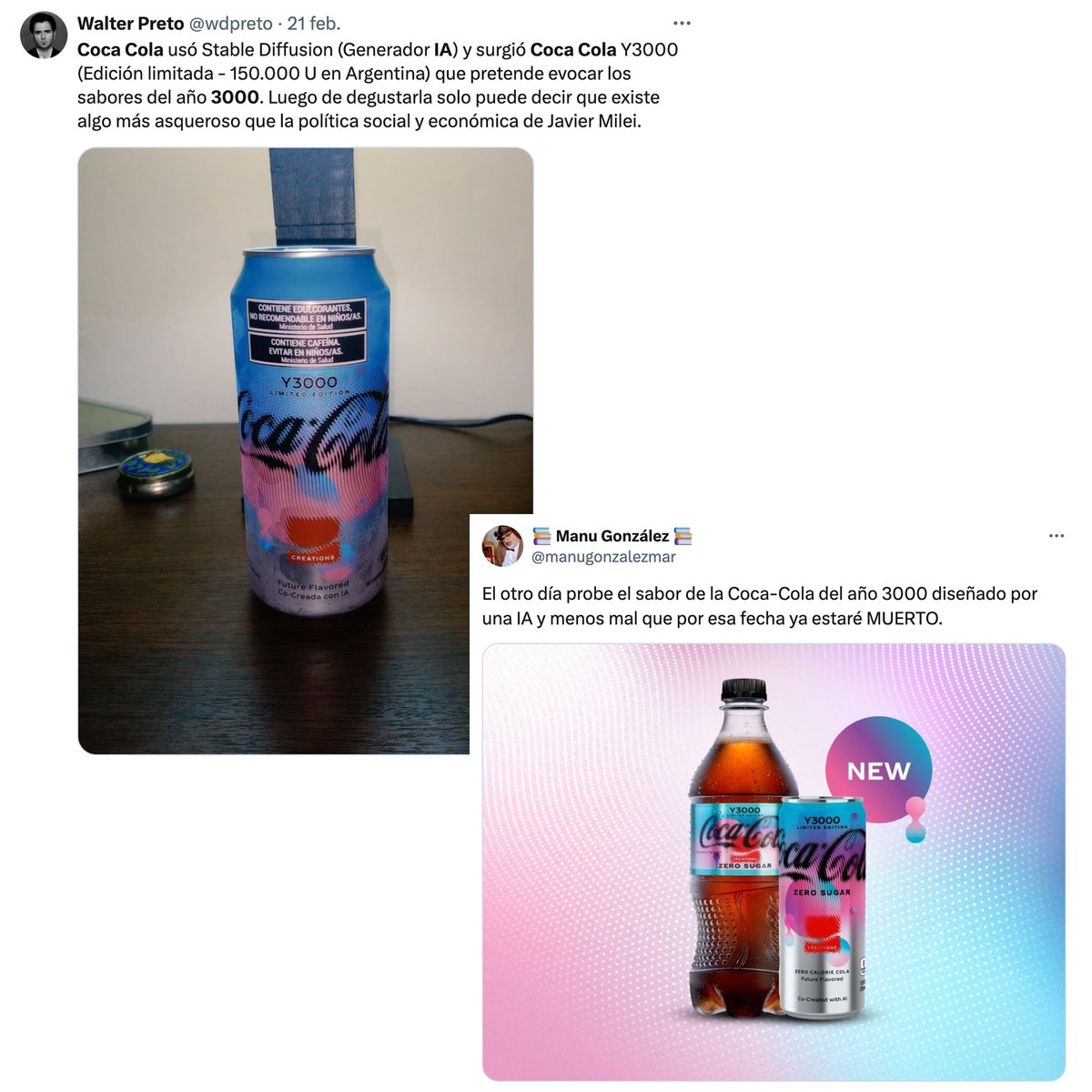 ehratas's tweet photo. Gracias, #Cocacola 🌟 No por traernos un sabor del futuro (concretamente del año 3000) porque eso no se lo cree nadie. Gracias por comentarios como los de @wdpreto, @manugonzalezmar, @Xamfargo u @oscarato_.

#poquitavergüenza https://t.co/DABSEEXzOd