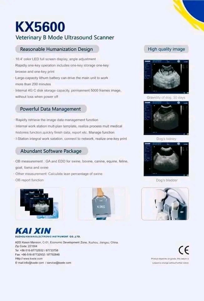 BiotechService3's tweet photo. Latest model KAIXIN 5600 foldable portable  b/w ultrasound machine. ONE YEAR WARRANTY.  LED tilting screen. Light weight only 5.3 kg . Battery backup 150 minutes.  Double probe connector.latest software bundle. One standard Rectal probe.  Selectable Multi Frequency for all Probes https://t.co/08VZ0qpJY6
