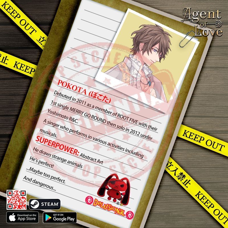 DelusionalInc's tweet image. 大変お待たせしました！ 

@DelusionalInc の「エージェント・オブ・ラブ」に登場する朝河亮正の声を 
@pokotaegamyer さんが演じてくださることになりました！ 

ぽこたさんは完璧だ!
… 完璧すぎるかも。
そしてdangerous...

#otome #乙女ゲーム #indiedev #gamedev #indiegames #visualnovel