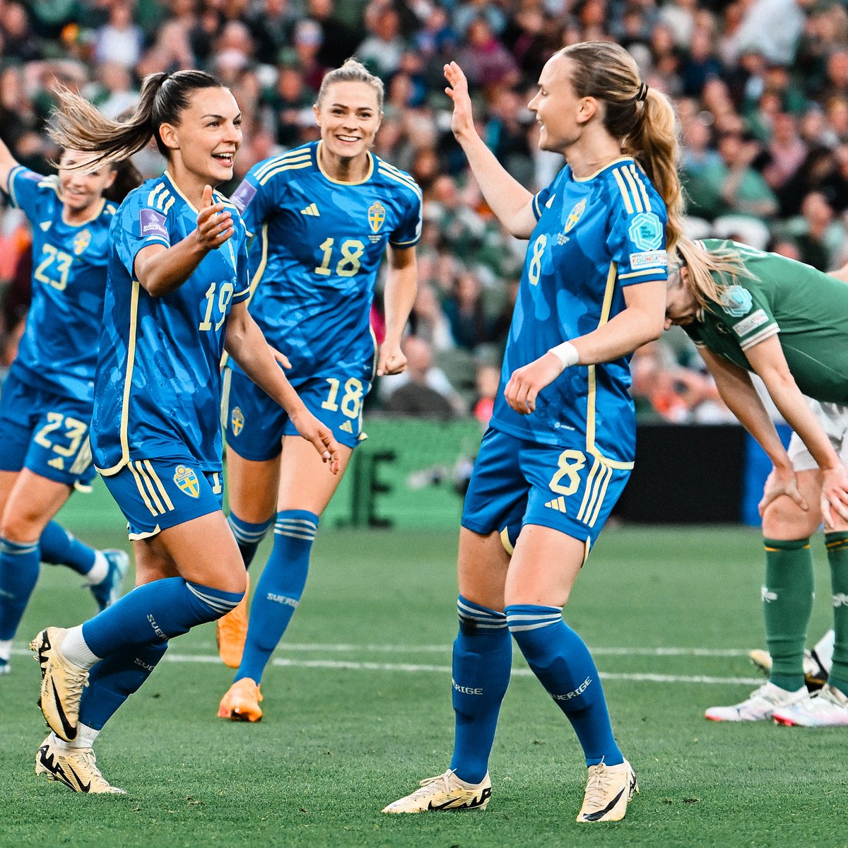 Minutes for Matilda last night in Sweden's victory over Republic of Ireland 👊🇸🇪
