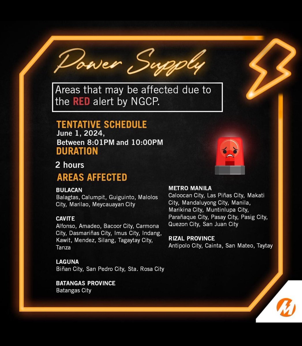 alvinelchico's tweet photo. Check this out, sana di matuloy!

At sana di kayo kasali sa brownout dahil kahit WEEKEND, RED ALERT pa rin ang Luzon electricity grid dulot ng pagbagsak ng sangkaterbang planta sa Luzon grid! https://t.co/tqoeaiogKx