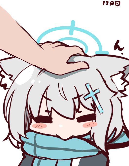 「closed eyes headpat」 illustration images(Latest)