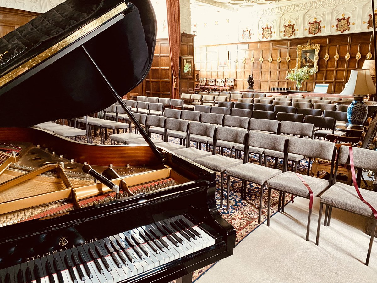 Tuning the <a href="/SteinwayAndSons/">Steinway & Sons</a> model B piano at the lovely Elizabethan <a href="/LevensHall/">Levens Hall & Gardens</a> #Cumbria for the @ulverstonfest concert tonight.