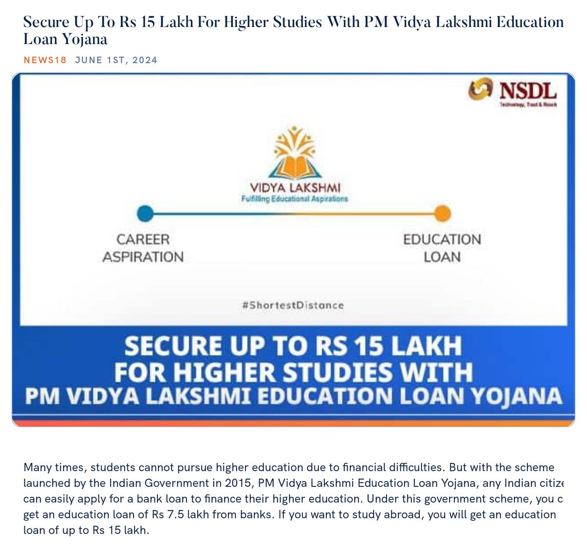 amitshuklaBHU's tweet image. Secure Up To Rs 15 Lakh For Higher Studies With PM Vidya Lakshmi Education Loan Yojana
news18.com/business/secur… via NaMo App
#SankalpitKashi
#PhirEkBaarModiSarkar
#AbkiBaar400Paar
#Vote4ModiJi
#ModiKiGuarantee
काशी बनारस वाराणसी Kashi Banaras Varanasi