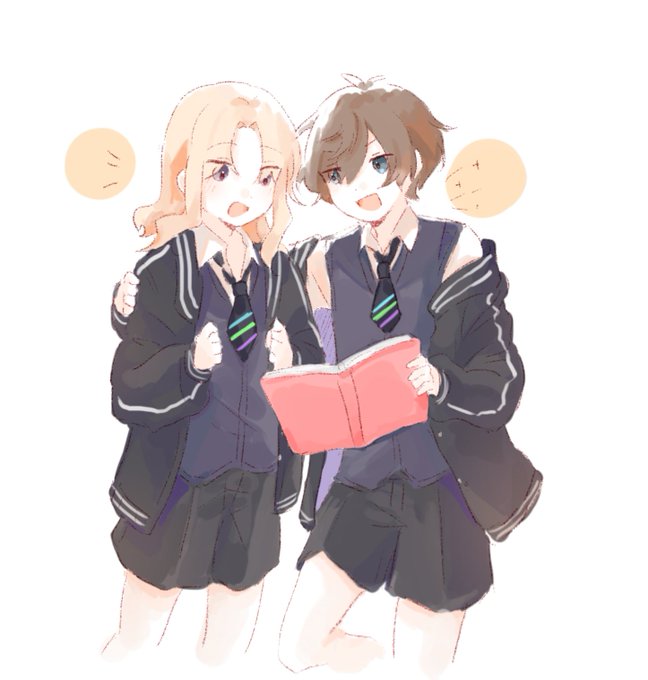 「2girls school uniform」 illustration images(Latest)
