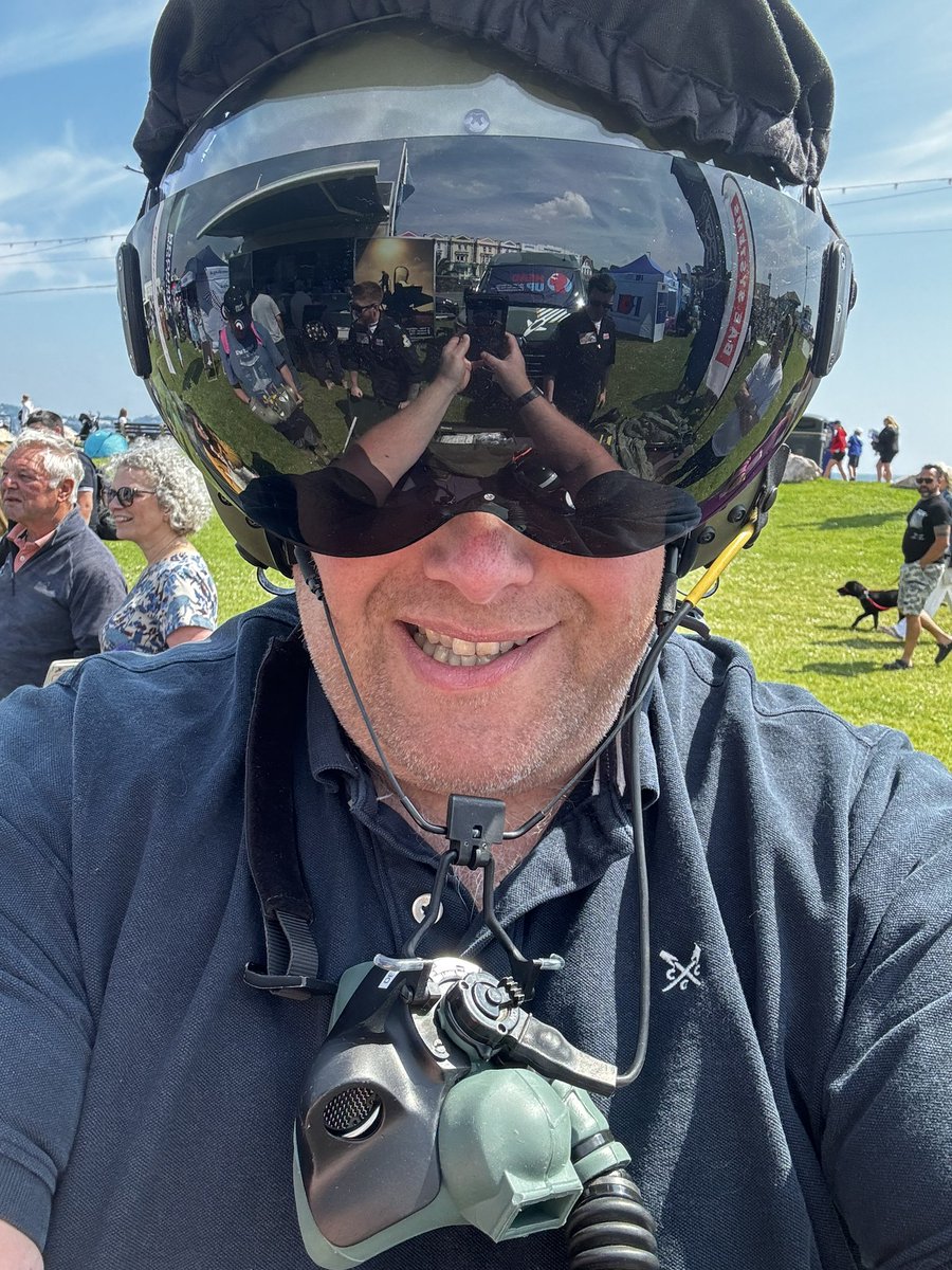 Ok, got the helmet, now all I need is the Typhoon!! Join me from 2 on <a href="/BBCDevon/">BBC Devon</a> for all the fun of the <a href="/RivieraAirshow/">English Riviera Airshow</a>
