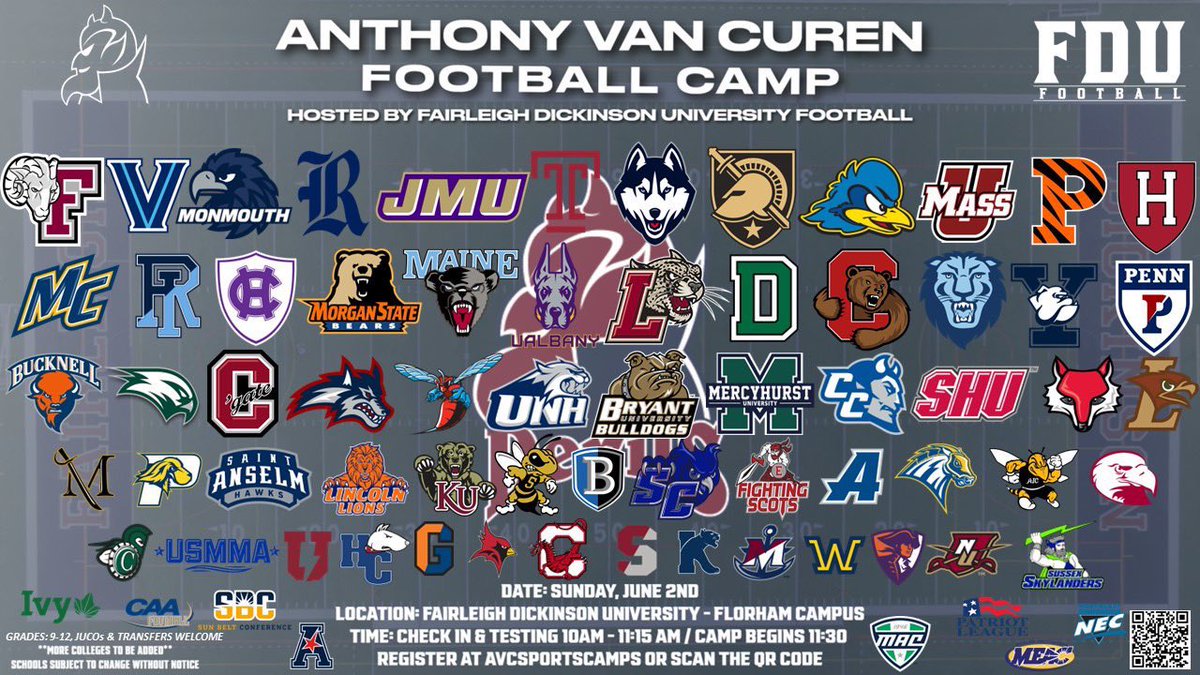 Excited to compete at my first camp of the summer this Sunday, June 2nd. Coaches if you are interested please reach out! @CoachAVC_FDU @FDUFootball @Coach_Fab