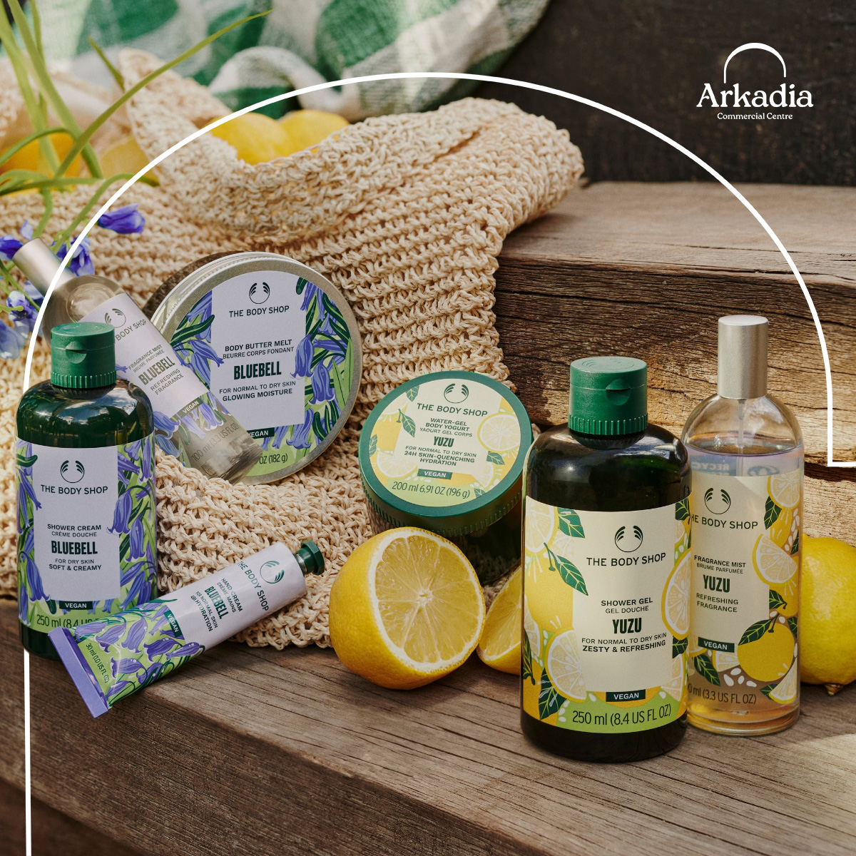 Arkadia_Gozo's tweet photo. Find your Spring feeling with @thebodyshop_malta a light, refreshing limited edition body care ranges. Pick from zesty Yuzu and dewy Bluebell. Be quick though, much like Spring, these won’t be around for long! https://t.co/30wcSAA2Oi