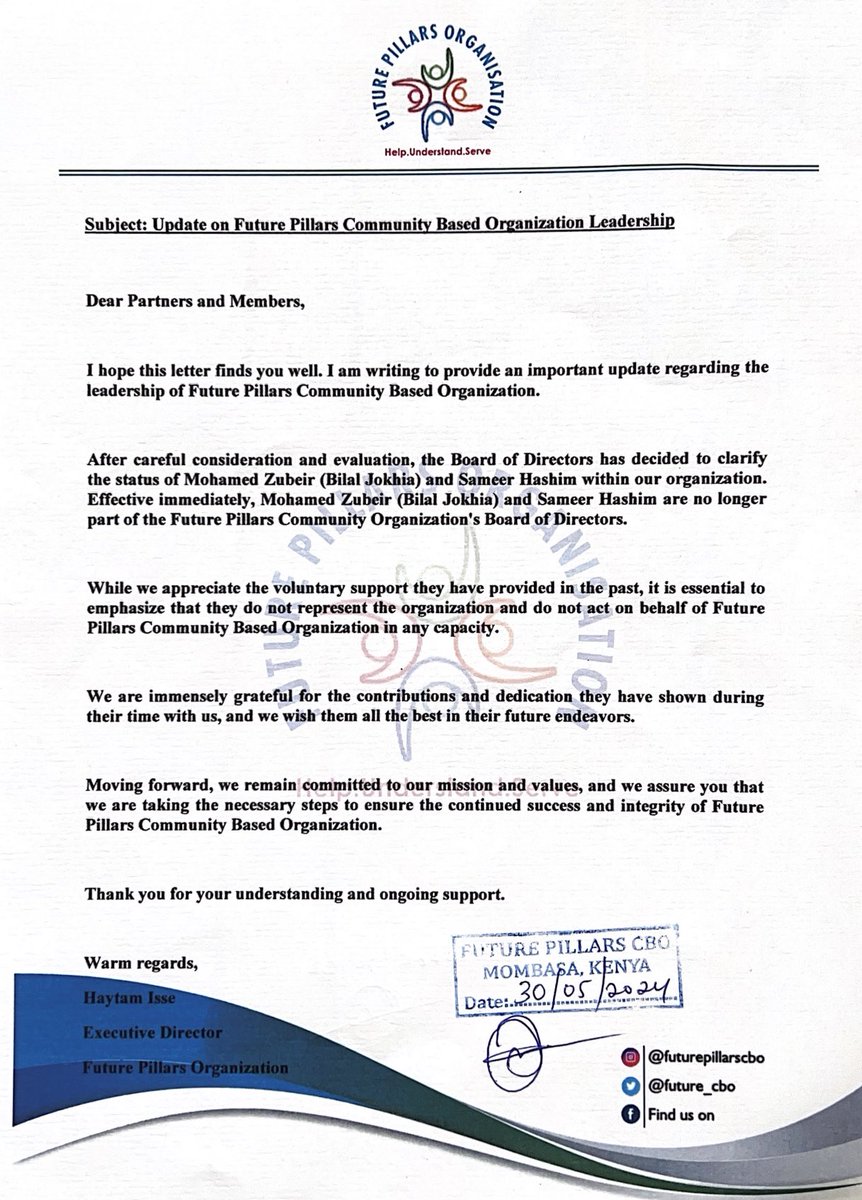 Introducing the latest update on our Future Pillars CBO leadership – forging ahead with vision and purpose! #LeadershipUpdate #FuturePillars