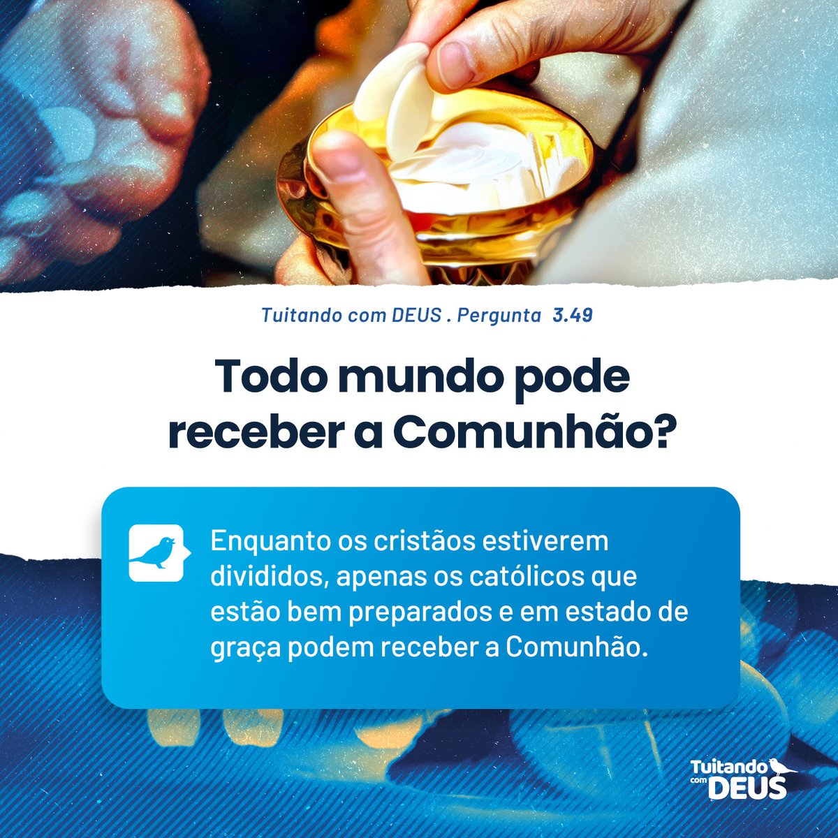 TwGOD_pt's tweet photo. A palavra “comunhão” significa literalmente tornar-se um com Jesus. Ele queria que a Igreja, que ele mesmo instituiu, estivesse intimamente ligada a ele.

Leia mais com a pergunta Tuitando com DEUS 3.49 no site, aplicativo e livro. https://t.co/7s7WW1dgmy
