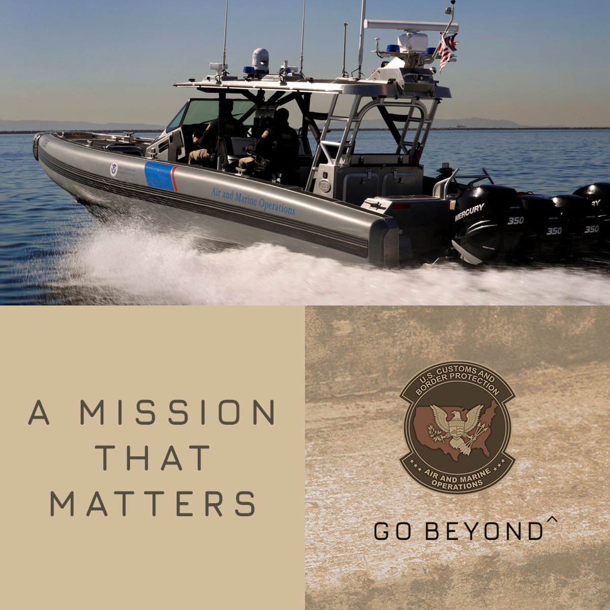 Navigate your course toward a mission that matters as a Marine Interdiction Agent. Air and Marine Operations is seeking candidates to help secure our coastal waters and protect our communities. Go beyond: go.dhs.gov/oBm #CBPCareers #NowHiring