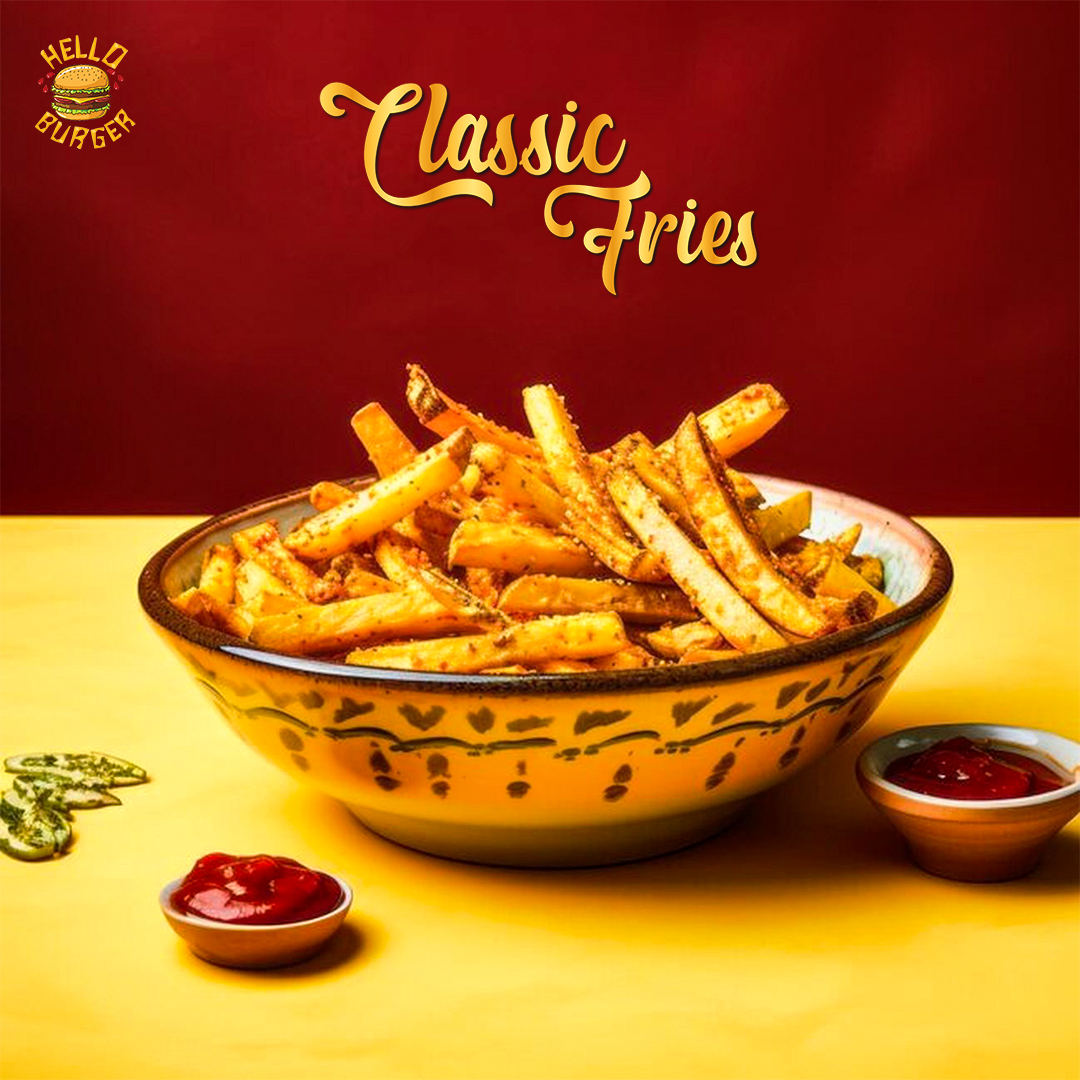 HelloBurger3's tweet photo. Crunch into happiness with our perfectly crispy fries. Your taste buds will thank you! 🍟😁 
.
.
.
.
.
.
#frygoals #potatopals #snacktime #fries #frenchfries #snacks #burgertime #funtime #shakes #fridaymood #fridayfun #weekend #helloburger https://t.co/Sa2IE9rIpP