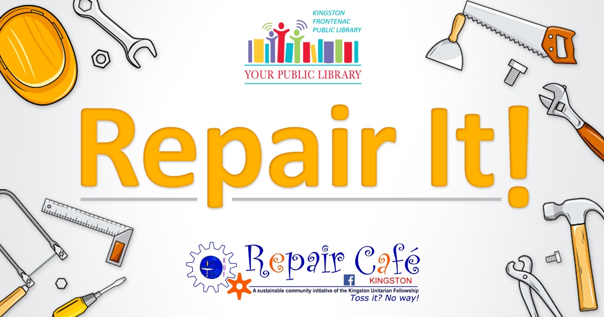 Do you have something broken? Get help from our fix-it crew! No repairs needed? Come chat and learn. Repair It! is on at the Central Branch on June 1. Drop in from 2-4 p.m. More info here: ow.ly/Xhg150RPke6.