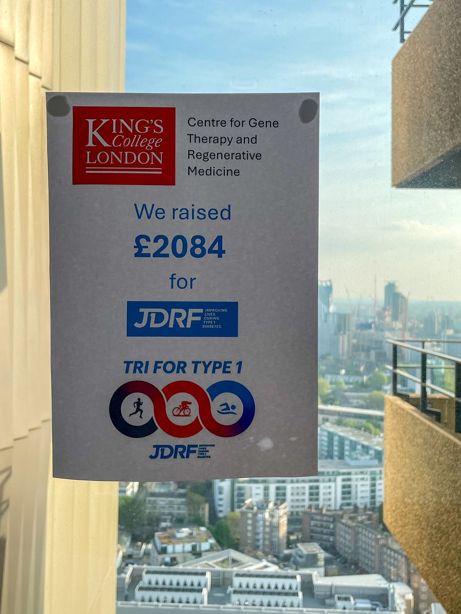 After a month worth of ✨regeneration✨ following the completion of Tri for Type 1 challenge we are pleased to announce we’ve raised £2084 for @JDRFUK! 💙 <a href="/KCLstemcells/">CGTRM</a>