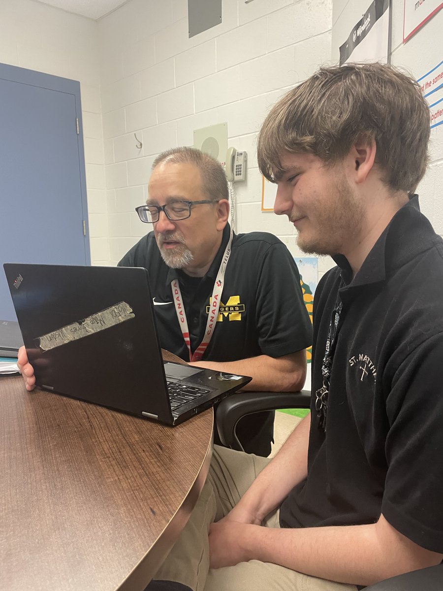 Tigers_Mayo's tweet photo. Last week a group of OCSB staff facilitated a video chat with 2 friends who hadn't seen each other since elementary school. Thanks to Angele Mansfield at St. Peter and @heathergodin3 for bringing AP and SBF together. Both were very excited to see each other and talk. @CapoOttawa https://t.co/SPNjnGbmj7