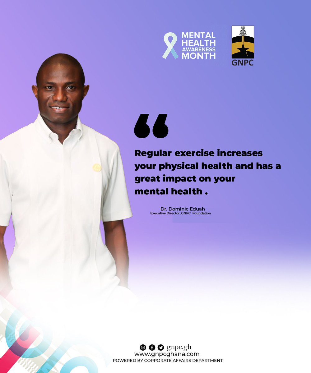 GNPCGhana's tweet photo. Healthy bodies, healthy minds: Exercise for a happier, healthier workplace.

#EmpoweringDreams
#ImpactingLives
#MentalHealth https://t.co/I8hhCHCDy0