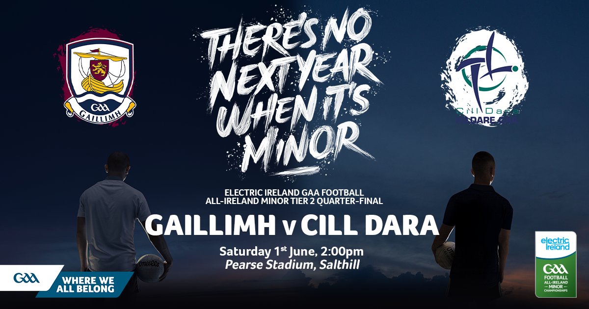 Best of luck to our Minor Football team, in the Electric Ireland All Ireland Minor Football Paul McGirr Cup Quarter Final.

Galway v Kildare.

Sat, 1st June at 2pm in Pearse Stadium, Salthill.

Admission is free, tickets are not required.

#CillDaraAbu #upthelilywhites