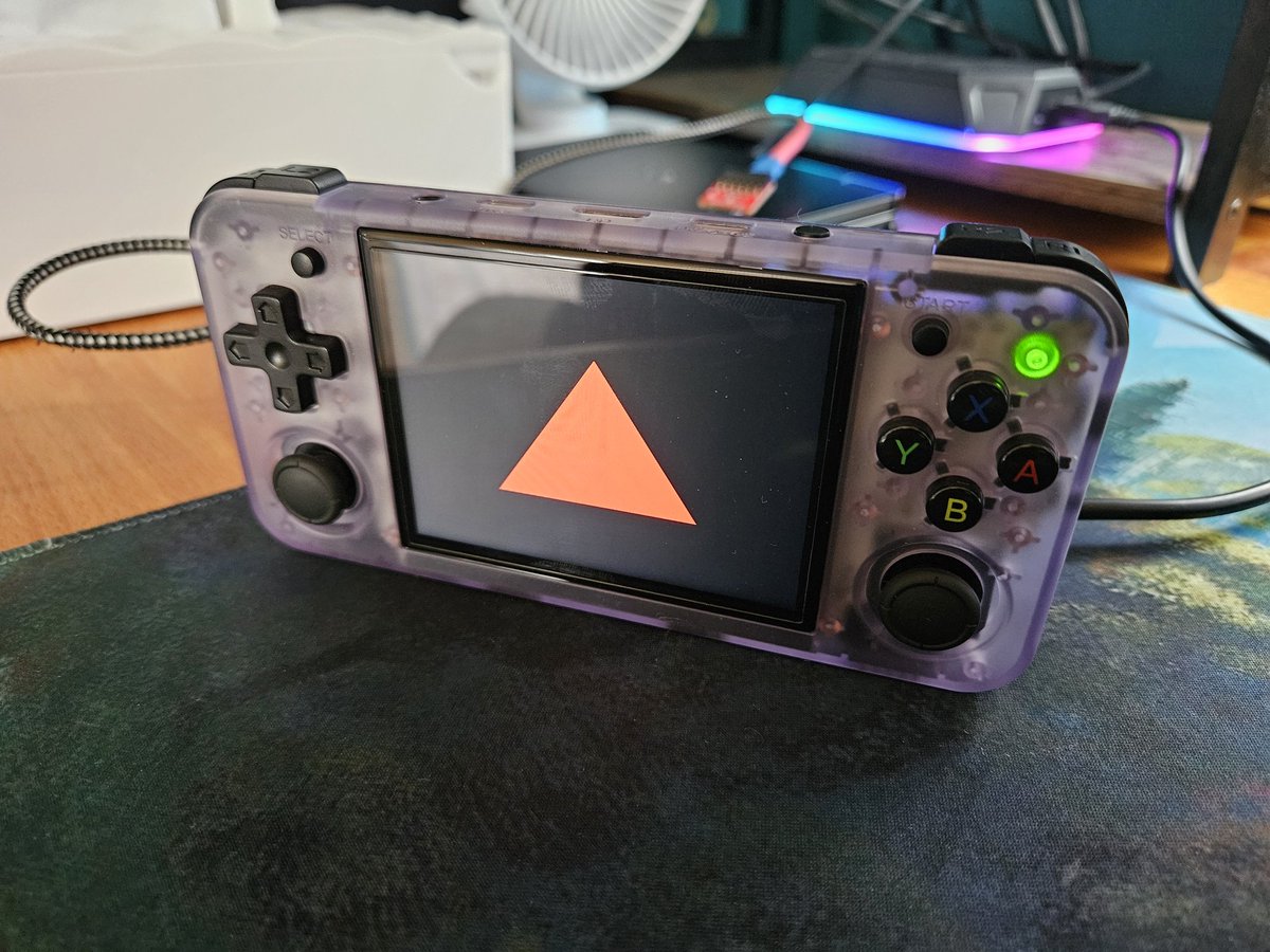 Just the obligatory hardware accelerated triangle that starts everything.

#rg35xxplus #rg35xxh #rg35xxsp #garlicos

<a href="/carygolomb/">Cary Golomb</a> <a href="/0_game_it/">ゲームで見るITの世界</a> <a href="/RetroGameCorps/">Retro Game Corps</a> <a href="/RetroHandhelds/">RetroHandhelds.gg</a>