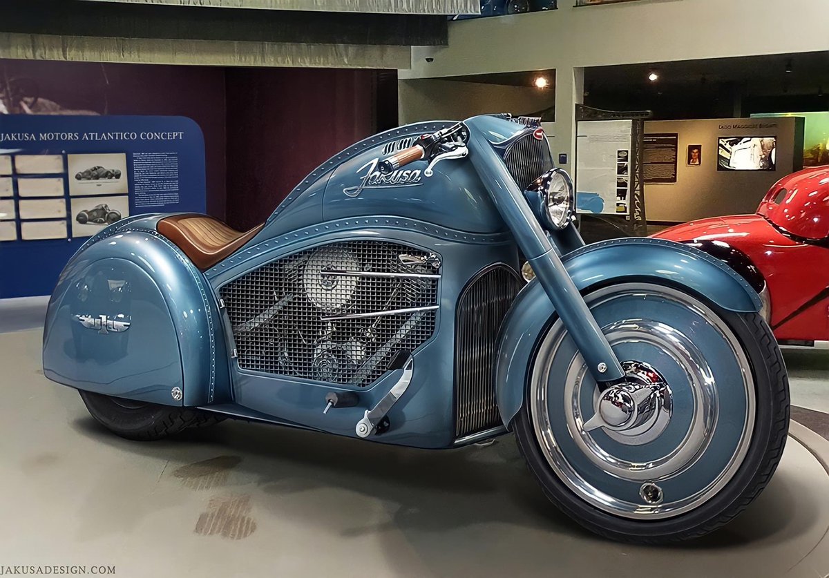 Harley Davidson 1936 Bugatti Type 57SC Atlantic Concept Motorcycle