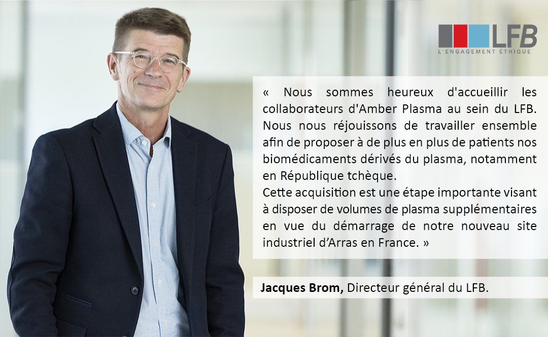 🇪🇺Le <a href="/Groupe_LFB/">Groupe LFB</a> renforce son réseau de centres de collecte de plasma en Europe, avec l’acquisition de la société Amber plasma, et sécurise l'approvisionnement en plasma pour ses biomédicaments pour la prise en charge de maladies graves et souvent rares.
groupe-lfb.com/actualites/le-…