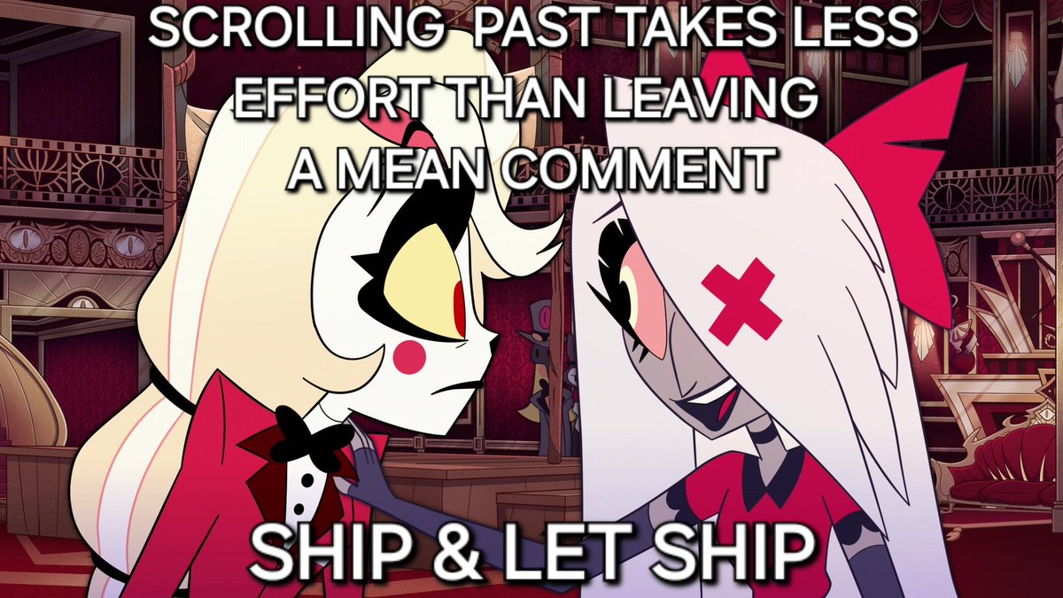 woke up to a couple of nasty comments on fb left on a chaggie meme. so again... 

#chaggie #shipandletship #hazbinhotel #hazbinhotelmemes #hazbinhotelships #shipping #RadioRose #Huskerdust #radiodust #platonic #friendship #relationship #Zestmilla #charliesangels