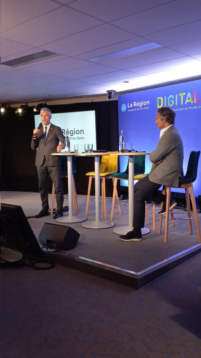 Le Président de la Région @auvergnerhalpes, @laurentwauquiez accueille en lancement du Digital Summit 2024 @laurentsolly, VP de Meta.
-> La révolution #IA au coeur des échanges
