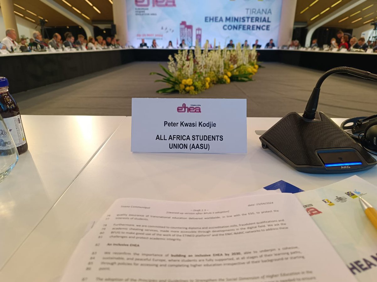 🌍📚 The Secretary General @freekodjie is in Albania for the @BFUGsecretariat Ministerial Conference 2024!. He will be joining the Global Policy Forum on mobility and internationalization! #Tirana2024 #HigherEd #GlobalPolicy 🌐✨
@ESUtwt 
@GlobalStuForum