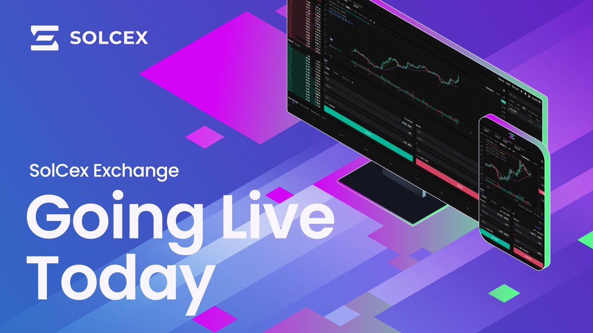 SolCex_Exchange's tweet photo. Exciting news 🔥

SolCex Exchange is set to go live TODAY at around 6 PM UTC for VIP members 🔥 

Get ready for an exclusive trading experience like no other. SolCex Exchange will be one of the top 10 CEXs 🌕

Become now a VIP to use SolCex Exchange Today and get many privileges🤝

Follow @SolCex_Exchange to be part of the revolution 🔥

$SOLCEX @solana