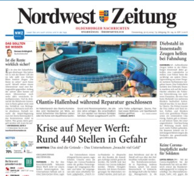 Beim Zeitungsumbruch hilft die #KI: interessante Entwicklung bei der Nordwest-Zeitung in #Oldenburg. <a href="/nwzonline/">Nordwest-Zeitung</a> #Journalismus #Zeitung deutschlandfunk.de/wenn-die-ki-da…