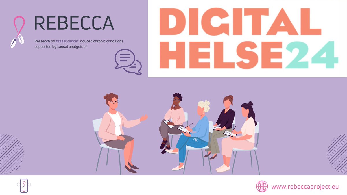 📢 The #REBECCA project will be showcased at #DigitalHealth this week in Bergen! 🌐 Funded by the EU, #REBECCA leverages Real World Data to revolutionize clinical research in #breastcancer recovery. A🔗 Visit the website rebeccaproject.eu