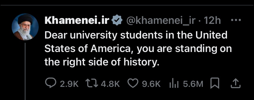 Dear University students , when a tyrant says you are on the right side of history , you must know that you are being played by a sinister & nefarious force . A thread 🧵