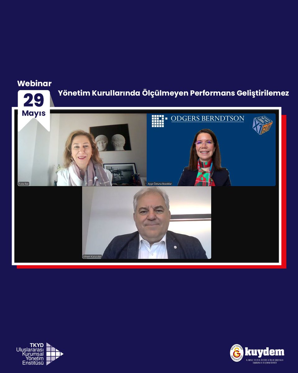 Yönetim Kurulu Üyeliği Mentorluk ve Geliştirme Programımızın İlkbahar 2024 Dönemi’nin son eğitim modülünü ve webinarını gerçekleştirdik!

TKYD Enstitü olarak, Galatasaray Üniversitesi Kurumsal Yönetim, Denetim ve Uyum Çalışmaları Uygulama ve Araştırma Merkezi desteğiyle
+