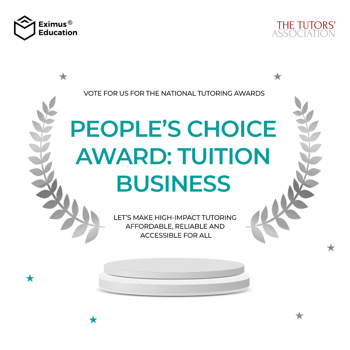 EximusEducation's tweet photo. We are honoured to share that #EximusEducation has been nominated for the People’s Choice Award at #NTA24 🏆

@hjawaid was awarded the #PeoplesChoice: Tutor of the Year in '23. This year, we humbly ask for your support again!

Vote now: https://t.co/oXqdq72BDj

#Tutoring #Impact https://t.co/xJNHEufXpD