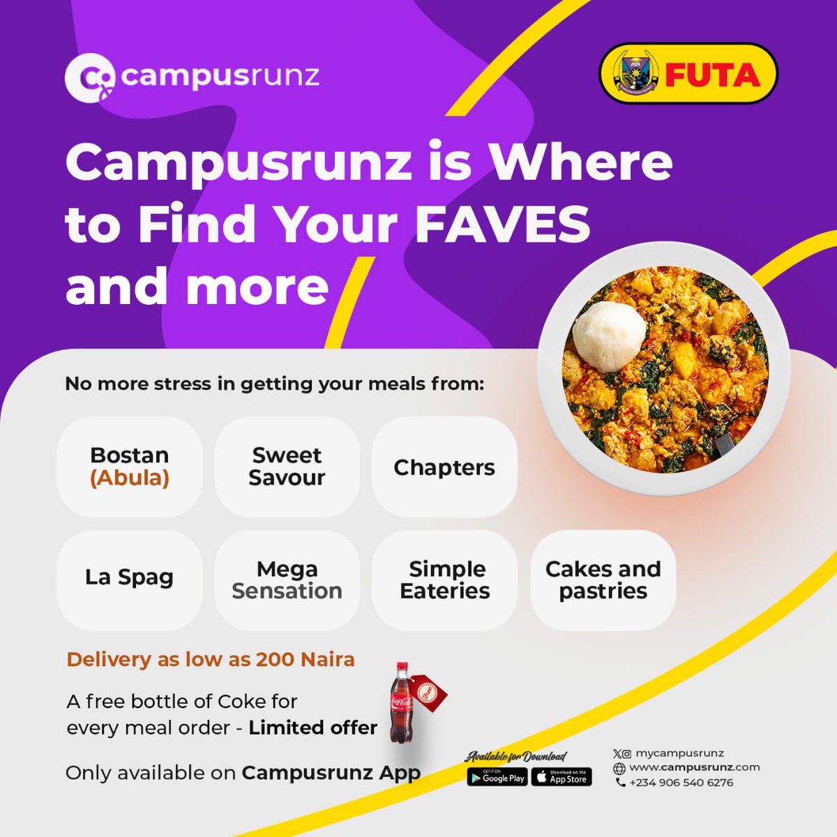 MyCampusRunz's tweet image. Your fave, your way. With Campusrunz, student life just got easier. 
Join Campusrunz today!

#Campusrunz #StudentLife #UniversityEssentials #PolytechnicServices #ConvenienceAtYourFingertips #StudentLivingMadeEasy