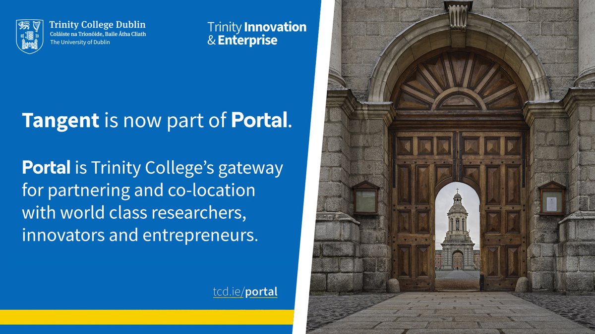 TCDPortal's tweet image. Tangent is now part of Portal.
Portal is Trinity College’s gateway for partnering and co-location with world class researchers, innovators and entrepreneurs.