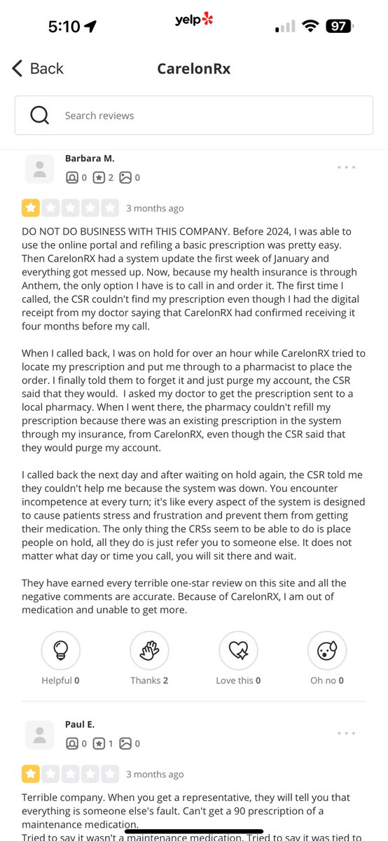 ⁦@CarelonRx⁩ patients suffer bc of #CareLessCarelonRX