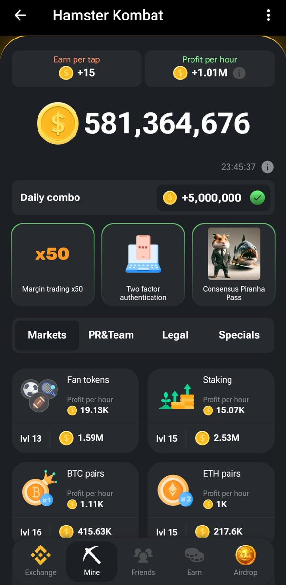 Today daily combo are located on market/pr&team/special new session

#hamsterkombatdailycombo #crypto #btc #memetoken #memecoin #hamster #hamsterkombat #taptap #clicker #game #p2e #newcard