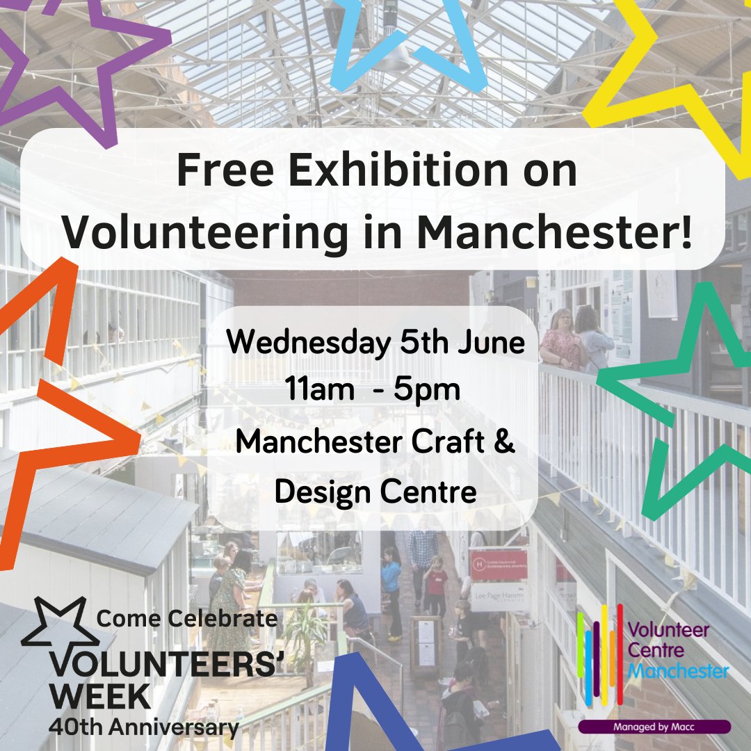 Join us for 40 years of Volunteers’ Week! Celebrate with us at the Volunteer Centre #Manchester and honour the impact of volunteers from past to present. Share your stories, get inspired, and find volunteering opportunities! #VolunteersWeek