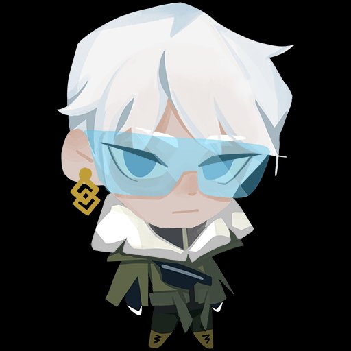 // him and his chibi resting face