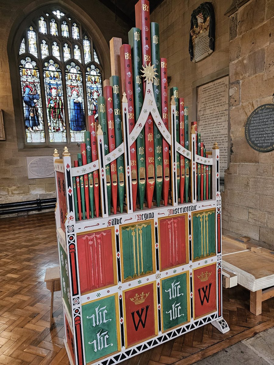 A moment of appreciation please for this adorable little organ in Bradford Cathedral