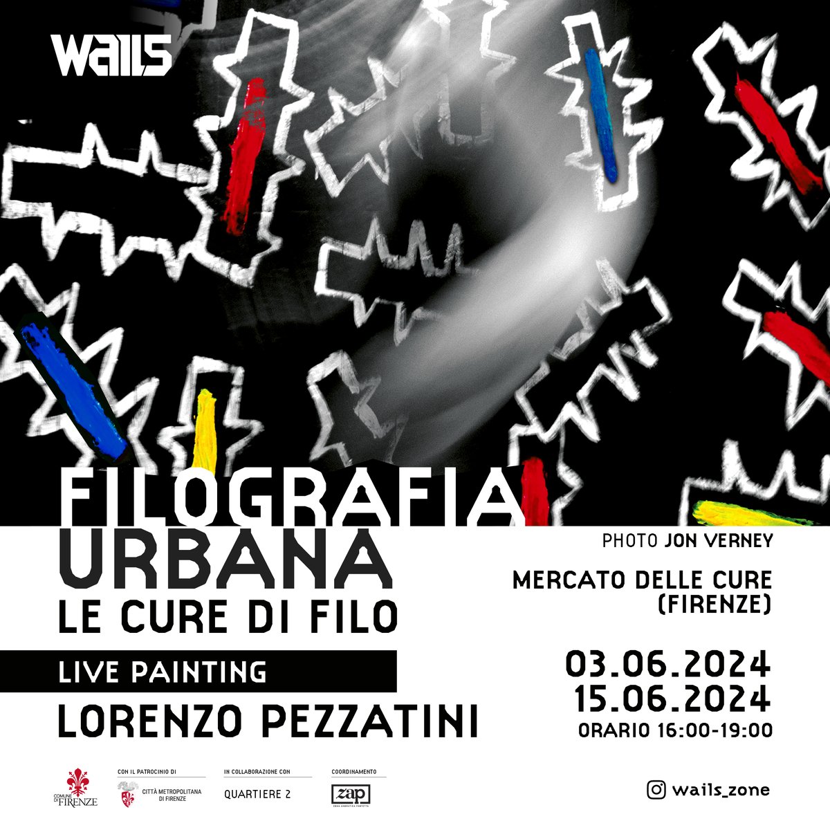 portalegio's tweet image. #StreetArtFirenze! Al mercato delle Cure arriva il live painting di Lorenzo Pezzatini per il murale "Filografia Urbana" all'interno di #Wails, progetto sull’arte urbana realizzato con il sostegno del @comunefi e il patrocinio della @CittaMetro_FI. 

Info: t.ly/cdmgz